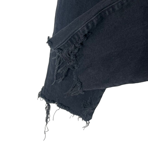 Agolde Toni Mid Rise Straight Jeans Feral Wash Black Distressed Women’s Size 25 - Picture 5 of 13